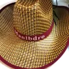 Mariboro Cowboy Western Straw Hat Mäns Kvinnor Panama Wide Broad Brim Summer Man Beach Sun Hatt Boader Center Cap for Rims