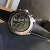 Nouveau sport 43 mm Aston Martin Racing Watch VK Mouvement de quartz Chronograph Case en acier noir Strap de cuir en cuir