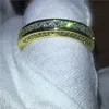 Choucongファッションの結婚式のバンドリングの女性のための王女のカットダイヤモンドイエローゴールドの充填婚約リングビジュークギフト