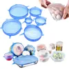 6st / set Universal Silicone Lids Stretch Sug Cover Cooking Pot Pan Silikon Cover Pan Spill Lid Stoppar Hemskålskydd