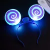 Sevimli Yanıp Sönen LED Lolipop Bandı Çocuklar Yetişkinler Light Up Parlayan Hairband Şapkalar Noel Glow Parti Malzemeleri SN2552