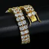 18 -karatowe złoto bransoletki hip -hopowe modne bransoletki tenisowe biżuteria luksusowa jakość klasy 2 rzędy bling cyrkon męskie bransoletki 4374474