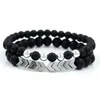 Fresco Design Natural Bead Strands Pulseira Homens Mulheres Presente Colorido Hematite Arrow Braceletes para Venda 2 PCS