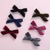 5535cm Childrens Korean Style Velvet Pretty Hairpins 21 Colors Baby Girls Sweet Bow Hair Clips Toddlers Party Pretty Barrettes3573991