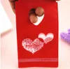 Free Shipping New 500pcs/lot 9*15cm Small Red Wedding Candy Packaging Double Sweet Heart Plastic Mini Gift Bags