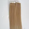 Double Adhesive Tape In Human Hair Extensions 40 PCS Virgin Brazilian Straight Hair PU Skin Weft Tape In Hair Extensions 100g Free Shipping