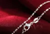Bijoux fantaisie 925 argent sterling 1 MM perles rondes collier chaîne flammée 16 "/18"/20 "/22"/24 "/26"//28 "/30" pour pendentifs 30 pcs/lot