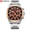 Curren Fashion Casual Innewless Steel Watches Men039s Quartz Wristwatch Chronograph Sports montre des pointeurs lumineux Clock Male263773656