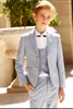 Boy's Formal Wear notch lapel kid complete designer handsome boy wedding suit boys attire custommade jacketpantstievest a24