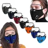 2 i 1 cykelmaskor utomhusdammsäker andningsventilskydd ansiktsmask med ögonskärm Unisex Mesh Cyklingmasker CCA12401 60PCS