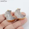 BOROSA 5 10Pcs Crescent Natural Agate Slice Pendant Necklace Gold Moon Druzy Crystal Necklace Statement Women G1963N276I5400416