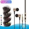 Uniwersalny 3,5 mm Metal do słuchawek Bluetooth Zestawy słuchawkowe z mikrofonem Stereo douszne słuchawki do iPhone 11 Samsung Tablet MP3 / 4 cały telefon komórkowy