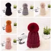 Cappello Beanie con palla carina rimovibile Berretti invernali lavorati a maglia da donna Ragazze Elastico Taglia libera 6 colori Inverno caldo VT0514