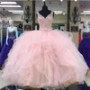 2020 quinceanera klänningar bollklänning v nacke pärlstav sött 16 års promparty klänning vestidos de 15 anos qc1373