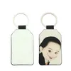DHL 300pcs sublimation Two Sides Blank PU Keychain Accessories Tassel Key Ring Bag Parts