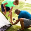 Tältpinnar, Seven-Head Aluminium tältspik med bärbar förvaringspåse för camping eller vandring i naturen, 6mm x 185mm färg silver 12pcs