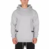 Men's Hoodies & Sweatshirts Mens Hooded Sweatshirt Gyms Fitness Workout Fashion Leisure Jacket Black Tracksuits Brand Sportswear Clothing