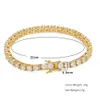 Bracelet de Tennis en diamant glacé pour hommes, 5mm, 4mm, 3mm, zircone, Triple verrouillage, bijoux hip hop, 1 rangée de Bracelets cubiques pour hommes