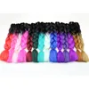 Ombre Colors Jumbo Braid Kanekalon Hair 5 sztuk Syntetyczny Afro Oplatanie Włosów Rozszerzenia 24 Cal 2 Ton dla kobiet Włosy Twist Crochet Braids 100g