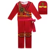 Boys Body Suit Cosplay Mask Kids Sleepwear Party Pajamas Ninja Ninjago Cartoon Film Girls Long Sleeve Sleepwear Costume Set J18346803