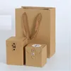 Pacote de saco de presente de papel kraft saco de papel decoração caixa de presente com corda decoração YQ00459