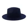 Fashion Men Women Wool Jazz Fedora Hat Cap Solid Color Flat Brim Trilby Felt Panama Formal Hat Party Carnival Gambler Chapeau