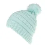 Kids Pompom Hats Knitted Bonnet Fashion Gorro Girls Women Winter Warm Weave Beanies Hat 11 Colors