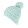 Enfants Pompon Chapeaux Bonnet Tricoté Mode Gorro Filles Femmes Hiver Chaud Tissage Bonnets Chapeau 11 Couleurs