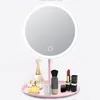 LED Makeup Mirror Adjustable 3 Light Makeup Mirror With Lamp Desktop Rechargeable Girl Portable Mirror Table Lamp XD23559