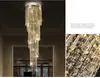 Moderne Lange Spiraal Kroonluchter Crystal Lamp Lights Lustair Trap Verlichtingsarmaturen Duplex Villas Hotel Lobby Hanglampen