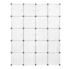 20 Estantes Cubo Organizador apilable de plástico Cubo de almacenamiento Diseño modular multifuncional armario armario con barra colgante blanca