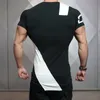 Мужчины Лето Мода Стиль T -футболки Фитнес и Бодибилдинг Slim Fit T Shirt Досуг Мышцы Мужской Короткие рукава Одежда Tee Топы Качество