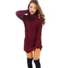 Mode frauen Pullover Casual Sexy Langarm Jumper Rollkragen Pullover Mantel Bluse Herbst Winter Damen Frauen Kleid1