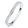 Clear full zirkoon stenen pave zilveren kleur golf verlovingsring cocktail bruiloft alliantie voor vrouwen meisjes