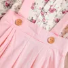 Fashion Baby Girls clothes 2PCs Long Sleeve Floral Tops+Solid Overalls Pants Clothes Outfits Winter clothes conjunto meni