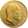 영국 희귀 1903 British Coin King Edward VII 1 주권 Matt 24-K Gold 도금 사본 동전 252d