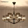 Postmodern Art Glass Chandelier Dym Gray Glass Proste Light Moda Lampy Wisiorek Sprzęt Galwanizacja Lampstand Foyer Ceililng