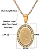 Złoty stal ze stali nierdzewnej męskiej Owalny Rhineston otoczony wisiork Naszyjnik Islamski arabski Bóg Islam Muzułmańska Biżuter Prezent 90099124