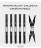 DHL free 2019 NEW HANDAIYAN Liquid Sopracciglio e Eyeliner Multifunzionale Matita per sopracciglia a due teste Penna per eyeliner 5 colori in stock