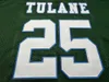 Custom Men Youth women Vintage # 25 Tulane Matt Forte Green Football Jersey tamaño s-5XL o personalizar cualquier nombre o número jersey