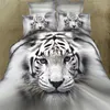 100 Grinding Cotton 3D Boys animal tiger Bedding Set Wholesale queen size 4pcs Wolf Duver Cover Flat Sheet