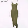 Pasek mody Spaghetti Split Sexy Długa Dress Kobiety Backless Bez Rękawów Jesień Bodycon Maxi Sukienka Beach Summer Dresses Casual