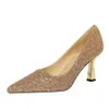 Tamaño 34 a 43 con caja 7 cm zapatos de boda de dama de honor bombas de diseñador tacones de lentejuelas brillantes zapatos de mujer de diseñador de moda de lujo