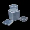 Kleine quadratische durchsichtige Kunststoff-Aufbewahrungsbox, transparente Schmuck-Aufbewahrungsboxen, kreative Perlen, Kunsthandwerk, Behälter, 1059540
