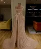 Goud sexy stijlvolle prom sweetheart lovertjes een lijn avondjurken hoge gesplitste formele feestvakantie jurken