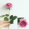 인공 장미 진짜 터치 꽃 꽃다발 웨딩 홈 장식 사무실 Decro 색상 선택 화이트 핑크 42cm