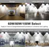 100W 80W 60W E27 LED Lamp 110V 220V LED Bulb Deformable High Power Light For Warehouse Factory Garage Basement Gym