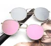 Klassische runde Sonnenbrille Männer Frauen Metallrahmen Modedesigner Sonnenbrille Spiegel Eyewear Lady mit Etui
