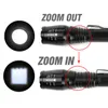 Super Bright 90000lm T6 Tactical Military LED ficklampa Torch Zoomable 18650 Gratis frakt