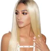 Hot Selling 180% Density Glueless Blonde Long Silky Straight Wigs Baby Hair Synthetic Ombre Blonde Lace Front Wigs For Women Heat Resistant